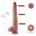 Фалоімітатор 11.8″ з вібрацією для секс-машин Hismith Silicone Dildo with Vibe, KlicLok, пульт ДК - мініатюра 2