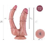 Подвійний фалоімітатор для секс-машин Hismith Double Penetrator, 7.46″, KlicLok та присоска - мініатюра 2