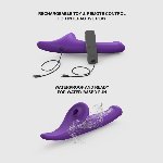 Вібронасадка для страпону з вакуумною стимуляцією Strap-On-Me Multi Orgasm Dildo M Purple - мініатюра 4