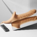 Вібронасадка для страпону з вакуумною стимуляцією Strap-On-Me Multi Orgasm Realistic Dildo L Vanilla - мініатюра 2