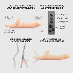 Вібронасадка для страпону з вакуумною стимуляцією Strap-On-Me Multi Orgasm Realistic Dildo L Vanilla - мініатюра 3