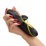 Мінівібратор-кролик зі стимулювальною стрічкою Fun Factory AMORINO Black, стрічка знімна - мініатюра 6