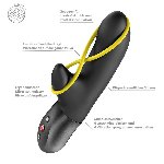 Мінівібратор-кролик зі стимулювальною стрічкою Fun Factory AMORINO Black, стрічка знімна - мініатюра 5