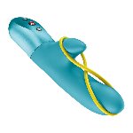 Мінівібратор-кролик зі стимулювальною стрічкою Fun Factory AMORINO Aquamarine, стрічка знімна - мініатюра 3