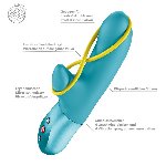 Мінівібратор-кролик зі стимулювальною стрічкою Fun Factory AMORINO Aquamarine, стрічка знімна - мініатюра 5
