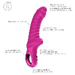 Вібратор для точки G Fun Factory TIGER Magenta, ребристий, підходить для анальної стимуляції - мініатюра 2