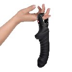 Вібратор для точки G Fun Factory TIGER Black, ребристий, підходить для анальної стимуляції - мініатюра 3