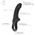 Вібратор для точки G Fun Factory TIGER Black, ребристий, підходить для анальної стимуляції - мініатюра 2