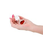 Скляна анальна пробка NS Novelties Crystal - Desires - Red Heart - Small - мініатюра 2