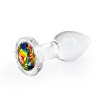 Скляна анальна пробка NS Novelties Crystal - Desires - Rainbow Gem - Small - мініатюра 1