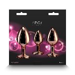 Набір анальних пробок NS Novelties Rear Assets - Trainer Kit - Rose Gold - Pink Gem - мініатюра 4