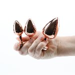 Набір анальних пробок NS Novelties Rear Assets - Trainer Kit - Rose Gold - Pink Gem - мініатюра 2