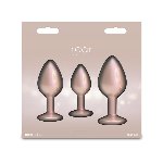 Набір анальних пробок NS Novelties Rear Assets - Trainer Kit - Iridescent Champagne - Clear Gem - мініатюра 4
