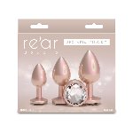 Набір анальних пробок NS Novelties Rear Assets - Trainer Kit - Iridescent Champagne - Clear Gem - мініатюра 3