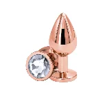 Анальна пробка NS Novelties Rear Assets - Rose Gold - Medium - Clear - мініатюра 1