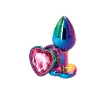Анальна пробка NS Novelties Rear Assets - Multicolor Heart - Small - Pink - мініатюра 1
