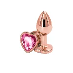 Анальна пробка NS Novelties Rear Assets - Rose Gold Heart - Small - Pink - мініатюра 1