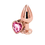 Анальна пробка NS Novelties Rear Assets - Rose Gold Heart - Medium - Pink - мініатюра 1