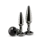 Набір анальних пробок NS Novelties Rear Assets - Tapered Trainer Kit - Gunmetal - Black - мініатюра 1