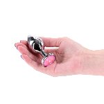 Анальна пробка NS Novelties Rear Assets - Silver - Medium - Pink Gem - мініатюра 2