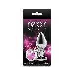 Анальна пробка NS Novelties Rear Assets - Silver - Medium - Pink Gem - мініатюра 3