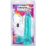 Фалоімітатор Doc Johnson Crystal Jellies - 8 Inch Realistic Cock with Balls- Teal - мініатюра 4