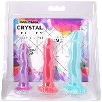 Набір фалоімітаторів Doc Johnson Crystal Jellies - Dong Starter Set - Purple, Pink, Green - мініатюра 14