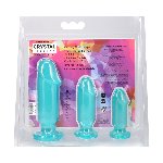 Набір анальних пробок Doc Johnson Crystal Jellies - Anal Starter Kit- Teal - мініатюра 5