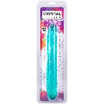 Фалоімітатор двосторонній Doc Johnson Crystal Jellies 12" Jr. Double Dong Teal - мініатюра 2