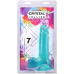 Фалоімітатор Doc Johnson Crystal Jellies - 7 Inch Realistic Cock with Balls - Teal - мініатюра 4