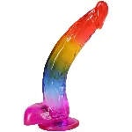 Фалоімітатор Doc Johnson Crystal Jellies - 9.5 Inch Dildo - Rainbow - мініатюра 1
