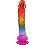 Фалоімітатор Doc Johnson Crystal Jellies - 9.5 Inch Dildo - Rainbow - мініатюра 4