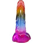 Фалоімітатор Doc Johnson Crystal Jellies - 9.5 Inch Dildo - Rainbow - мініатюра 3