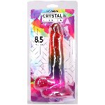 Фалоімітатор Doc Johnson Crystal Jellies - Realistic cock with balls 8.5 Inch - Rainbow - мініатюра 5