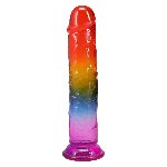 Фалоімітатор Doc Johnson Crystal Jellies - 8.5 Inch Сlassic Dong - Rainbow - мініатюра 3