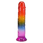Фалоімітатор Doc Johnson Crystal Jellies - 8.5 Inch Сlassic Dong - Rainbow - мініатюра 2