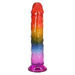 Фалоімітатор Doc Johnson Crystal Jellies - 8.5 Inch Сlassic Dong - Rainbow - мініатюра 4