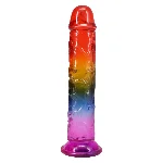 Фалоімітатор Doc Johnson Crystal Jellies - 8.5 Inch Сlassic Dong - Rainbow - мініатюра 1