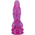Фентезійний фалоімітатор Doc Johnson Crystal Jellies - Invader Dong 8.5 Inch - Purple - мініатюра 3