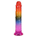 Фалоімітатор Doc Johnson Crystal Jellies - 7.5 Inch Dong - Rainbow - мініатюра 4