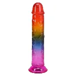 Фалоімітатор Doc Johnson Crystal Jellies - 7.5 Inch Dong - Rainbow - мініатюра 1