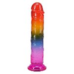 Фалоімітатор Doc Johnson Crystal Jellies - 7.5 Inch Dong - Rainbow - мініатюра 2