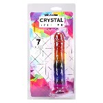 Фалоімітатор Doc Johnson Crystal Jellies - 7 Inch Сlassic Dong - Rainbow - мініатюра 5