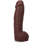 Фалоімітатор Doc Johnson The Realistic Cock ULTRASKYN - 12 Inch Hung with Balls Chocolate - мініатюра 1