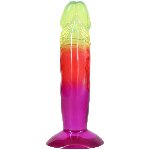 Фалоімітатор Doc Johnson Crystal Jellies - 6.5 Inch Classic Dong - Rainbow - мініатюра 4