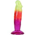 Фалоімітатор Doc Johnson Crystal Jellies - 6.5 Inch Classic Dong - Rainbow - мініатюра 2