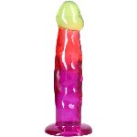 Фалоімітатор Doc Johnson Crystal Jellies - 7.5 Inch Classic Dong - Rainbow - мініатюра 2
