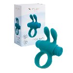 Ерекційне віброкільце S Pleasures Premium Rabbit Ring бірюзове, зі знімною віброкулею та вушками - мініатюра 2
