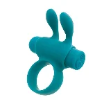 Ерекційне віброкільце S Pleasures Premium Rabbit Ring бірюзове, зі знімною віброкулею та вушками - мініатюра 1