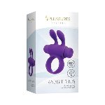 Ерекційне віброкільце S Pleasures Premium Rabbit Ring фіолетове, зі знімною віброкулею та вушками - мініатюра 2